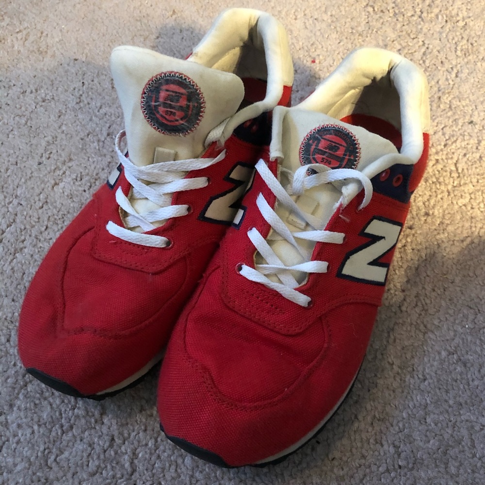 Red new balance shoes